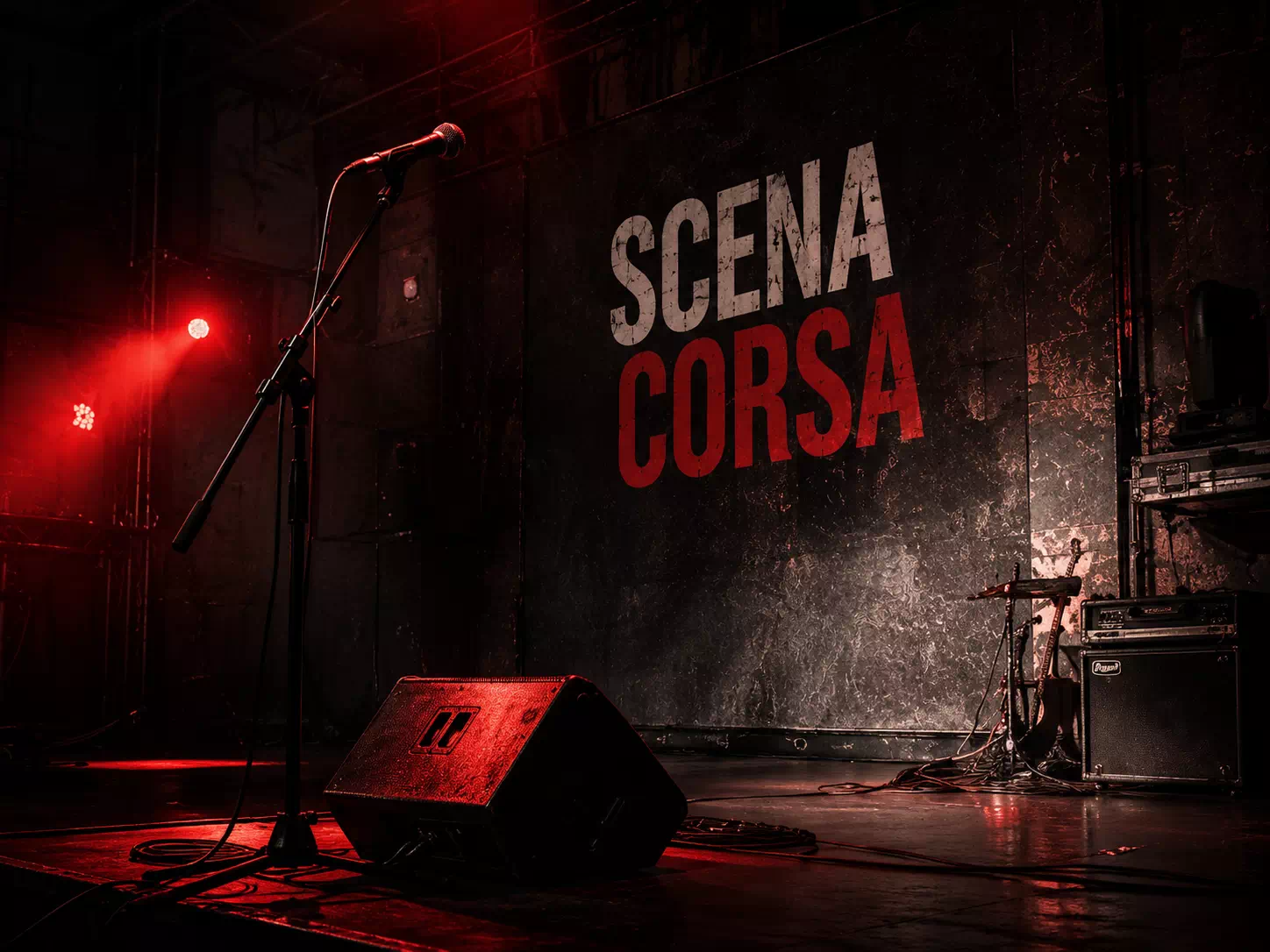 Scène Scena Corsa éclairée en rouge
